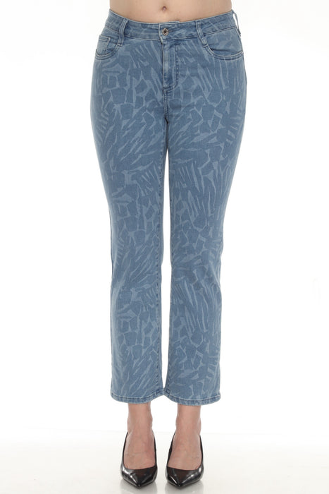 Joseph Ribkoff Style 252908 Blue/Denim Animal Pattern Straight Jeans