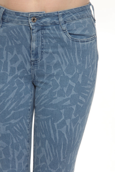 Joseph Ribkoff Blue/Denim Animal Pattern Straight Jeans 252908