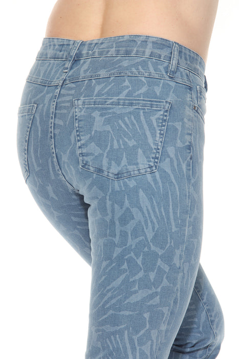 Joseph Ribkoff Blue/Denim Animal Pattern Straight Jeans 252908