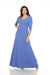 Joseph Ribkoff Style 232273 Blue Iris Scoop Neck 3/4 Sleeve Maxi Dress