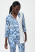 Joseph Ribkoff Style 232229 Blue/Vanilla Blocked Meander Print 3/4 Sleeve Jacket