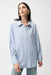 Joseph Ribkoff 261931 Blue/Vanilla Collared Striped Long Sleeve Blouse