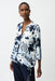 Joseph Ribkoff 261030 Blue/Vanilla Conversational Print V-Neck 3/4 Sleeves Tunic Top