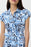 Joseph Ribkoff Blue/Vanilla Geometric Print Belted Midi Shirt Dress 232036 NEW