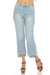 Joseph Ribkoff Style 232938 Blue/White Striped Frayed Flared Cropped Jeans