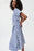 Joseph Ribkoff Blue/White Striped Belted Button-Down Hi-Low Midi Shirt Dress 232038 NEW