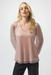 Joseph Ribkoff 254163 Blush V-Neck Long Pleated Puff Sleeves Top