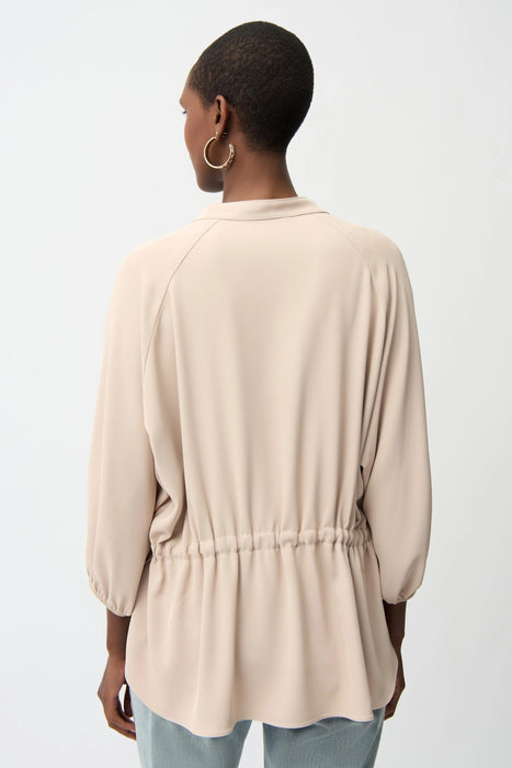 Joseph Ribkoff V-Neck Puff Sleeve Ruched Back Boxy Top 261076
