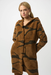 Joseph Ribkoff 253902 Brown/Black Animal Print Hooded Faux Fur Coat