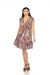 Joseph Ribkoff Style 232246 Brown/Multi Leaf Print Tasseled Drawstring Waist Dress