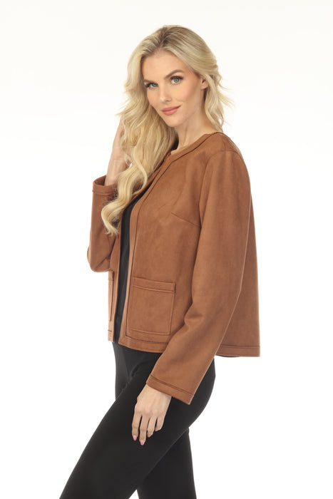 Joseph Ribkoff Brown Scuba Suede Long Sleeve Jacket 253173