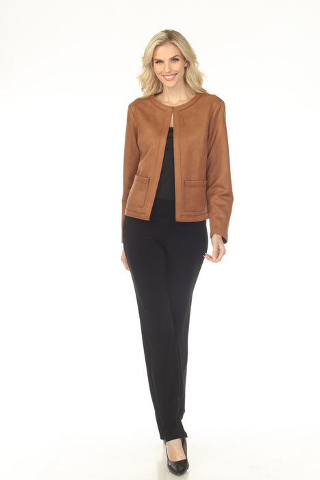 Joseph Ribkoff Brown Scuba Suede Long Sleeve Jacket 253173