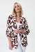 Joseph Ribkoff Style 232254 Brown/Vanilla Retro Print Open Front Blazer Jacket