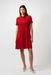 Joseph Ribkoff 251084 Radiant Red Bubble Jacquard A-Line Textured Dress