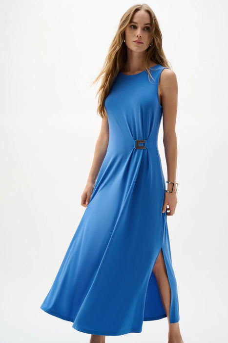Joseph Ribkoff Drape Side Slit Sleeveless Maxi Dress 262113