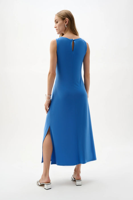 Joseph Ribkoff Drape Side Slit Sleeveless Maxi Dress 262113