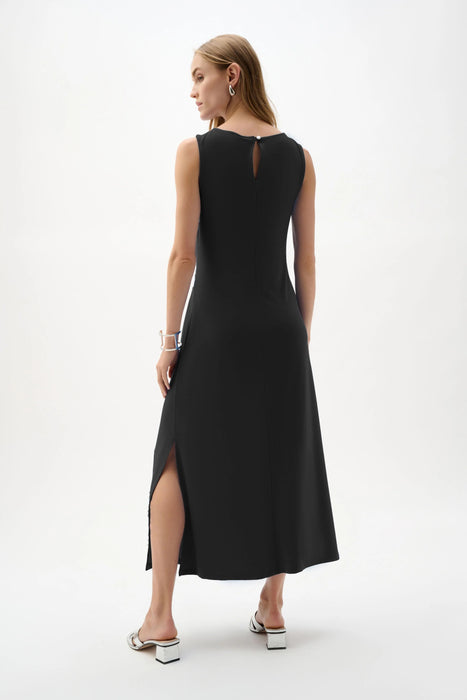 Joseph Ribkoff Drape Side Slit Sleeveless Maxi Dress 262113