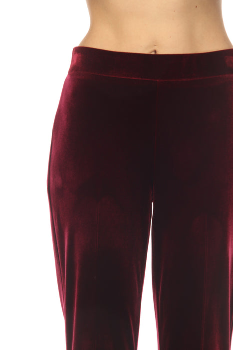 Joseph Ribkoff Burgundy Velvet Pull On Flared Pants 254195