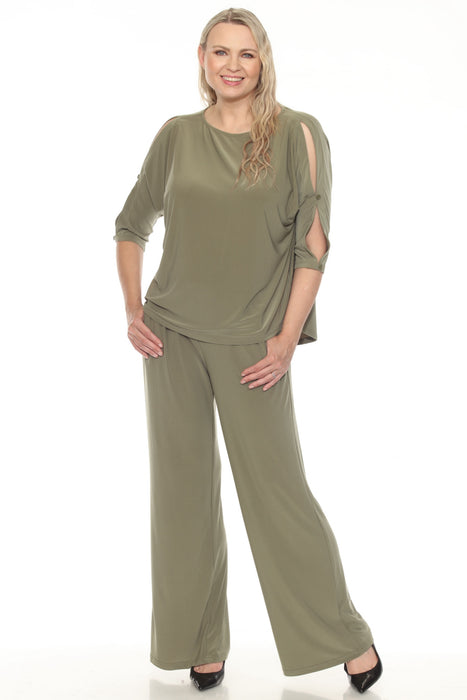 Joseph Ribkoff Boat Neck 3/4 Slit Sleeve Top 251063