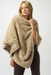 Joseph Ribkoff 253932 Champagne Faux Fur Textured Striped Poncho