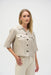 Joseph Ribkoff Style 252921 Champagne Foiled Linen Boxy Cropped Jacket