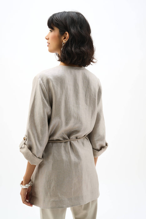 Joseph Ribkoff Champagne Foiled Linen Versatile Jacket 262979