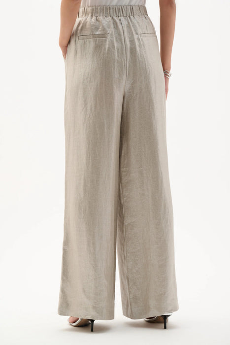 Joseph Ribkoff Champagne Foiled Linen Wide Leg Pants 262947