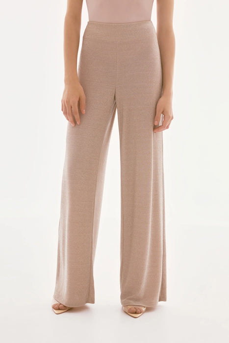 Joseph Ribkoff Style 251769 Champagne Metallic Knit Wide Leg Pants