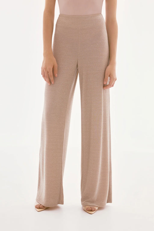 Joseph Ribkoff Style 251769 Champagne Metallic Knit Wide Leg Pants