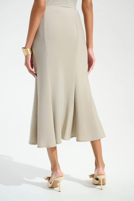 Joseph Ribkoff Champagne Sparkly Midi Trumpet Skirt 261748