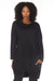 Joseph Ribkoff Style 233301 Charcoal/Black Cowl Neck Tulip Hem Knit Tunic Top
