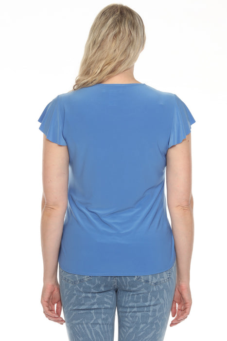 Joseph Ribkoff Short Flutter Sleeve Round Neck Top 251169