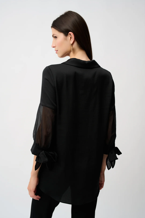 Joseph Ribkoff Collared Front Button Closure 3/4 Sleeve Boxy Top 253213