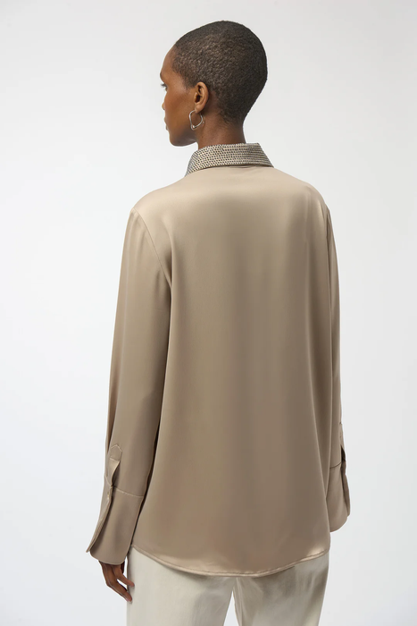 Joseph Ribkoff Collared Front-Button Long Sleeve Top 254926