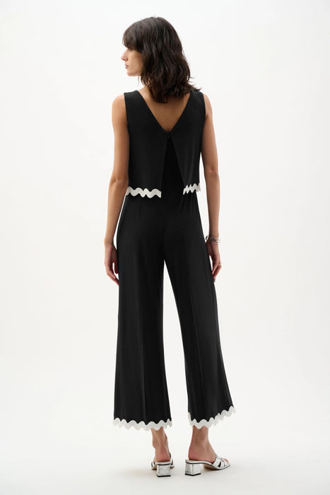 Joseph Ribkoff Contrast Trim Sleeveless Culotte Jumpsuit 262144