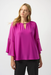 Joseph Ribkoff 253189 Cosmo Purple Keyhole Neckline 3/4 Sleeves Chiffon Top
