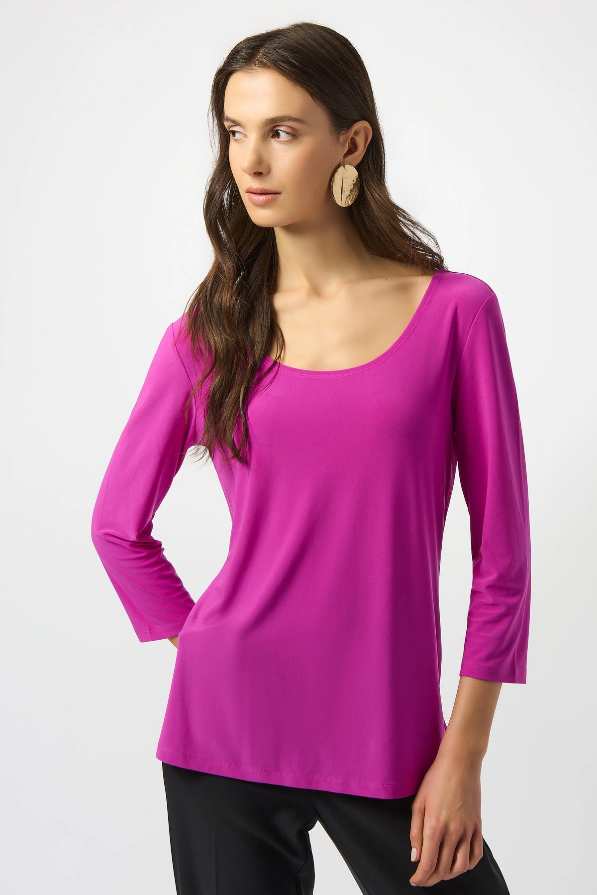 Joseph Ribkoff Silky Knit Scoop Neck Top with 3/4 Sleeves for