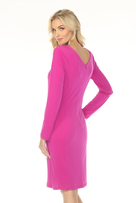 Joseph Ribkoff Cosmos Violet Gathered Keyhole Neck Sheath Dress 253044