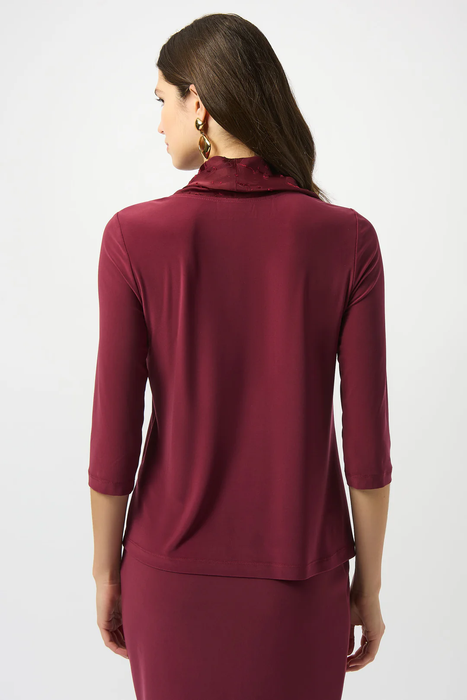 Joseph Ribkoff Cowl Neck 3/4 Sleeve Fitted Top 253211