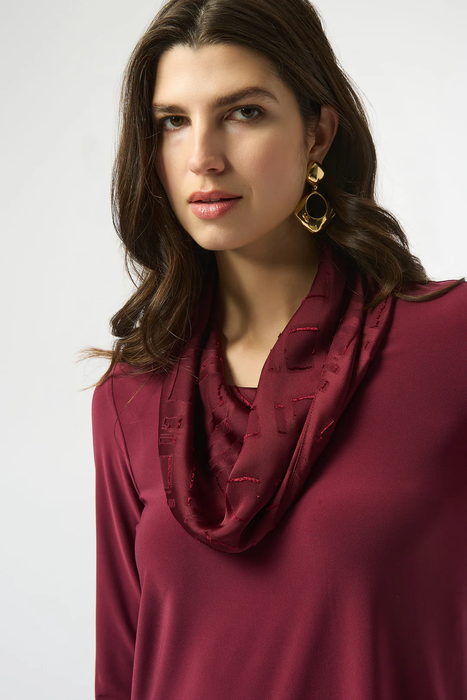 Joseph Ribkoff Cowl Neck 3/4 Sleeve Fitted Top 253211