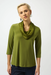 Joseph Ribkoff 253211 Artichoke Cowl Neck 3/4 Sleeve Fitted Top
