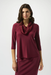 Joseph Ribkoff 253211 Merlot Cowl Neck 3/4 Sleeve Fitted Top