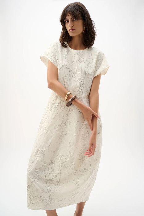 Joseph Ribkoff Cream Novelty Abstract Print Cocoon Dress 262116