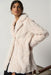 Joseph Ribkoff Style 233942 Cream Faux Fur Single-Button Long Sleeve Coat