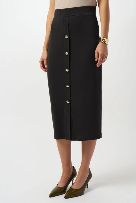 Joseph Ribkoff 253262 Black Crepe Knit Pull On Pencil Skirt