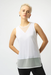Joseph Ribkoff 251091  Vanilla Crew Neck Mesh Sleeveless Hi-Low Top