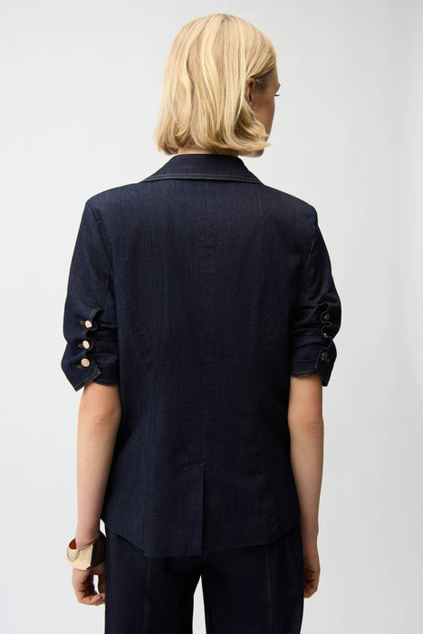 Joseph Ribkoff Dark Blue Denim Puff Sleeve Blazer Jacket 261968