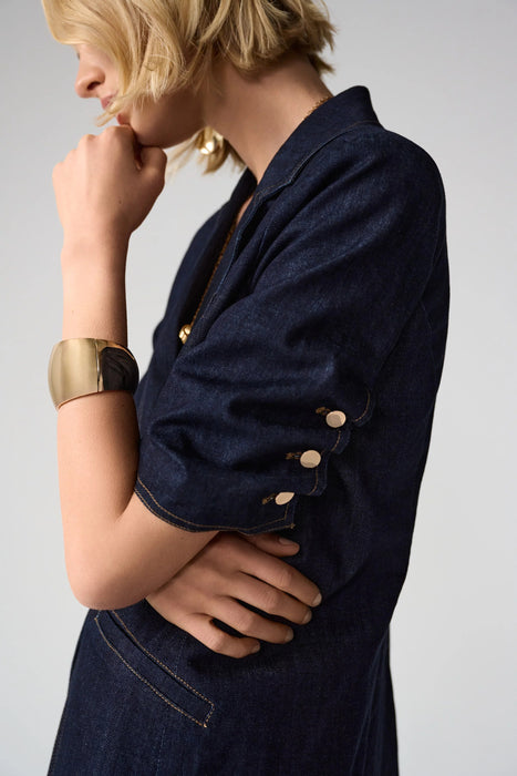 Joseph Ribkoff Dark Blue Denim Puff Sleeve Blazer Jacket 261968