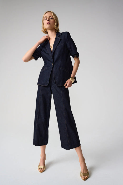 Joseph Ribkoff Dark Blue Denim Puff Sleeve Blazer Jacket 261968