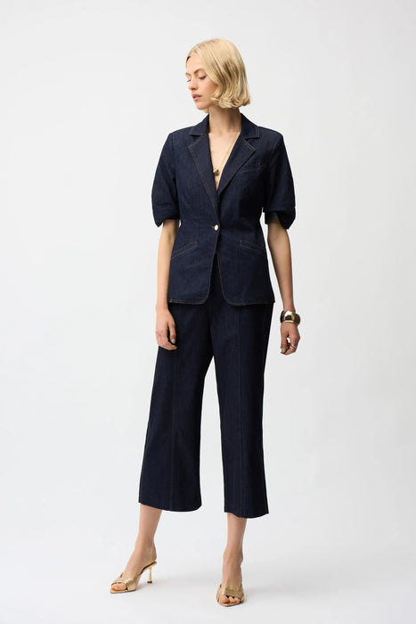 Joseph Ribkoff Dark Blue Denim Puff Sleeve Blazer Jacket 261968